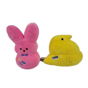 Just Born Peeps Plush Stuffed Animal Toys Easter Yellow Chick Pink Bunny 6 Inch